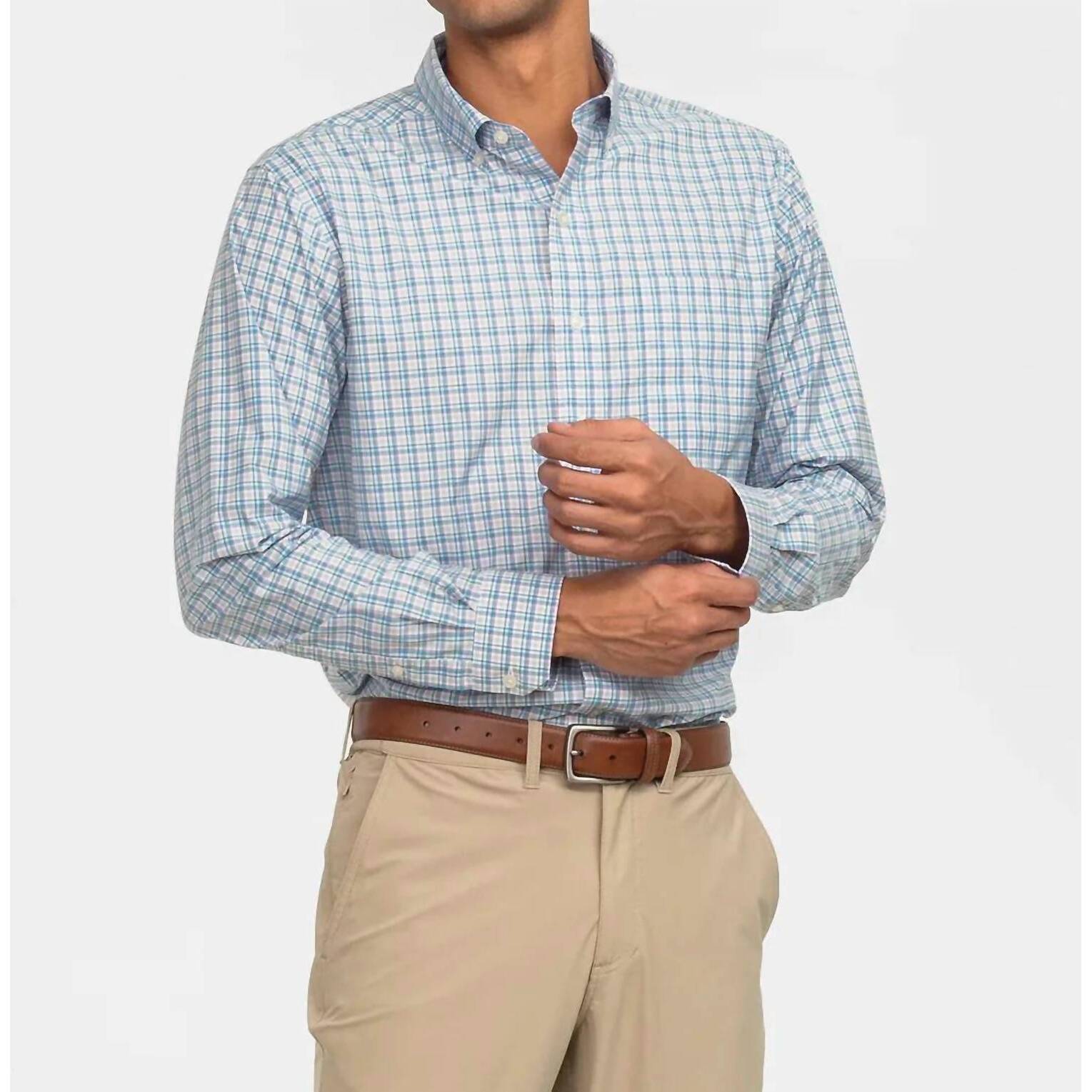 New Southern Shirt Company Briarstone Plaid Long Sleeve Shirt In Blue